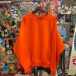 Orange Distressed Crewneck